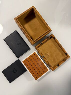 MCM Monogram Card Deck With Box Holder
